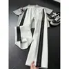 Calça de moletom listrada com listras laterais estilo americano para homens, calça de perna reta elegante e sofisticada, calça atlética de caimento clean e peso pesado