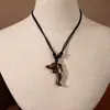 Collar de Resina Estilo Étnico Tribal de Nueva Zelanda Colgante Imitación Hueso de Anzuelo de Pescado Maorí Cadena para Suéter Accesorios de Viaje para Lugares Pintorescos