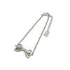 Estilo Ins Coreano Joyería de Mano Simple y de Alta Gama Pulsera de Plata de Ley S925 con Lazo Simple Fresca, Dulce y Versátil