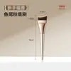 Brocha de Base Ultra Fina Que No Come Polvo, Cabeza Plana, Ángulo Biselado, Cola de Pez de Media Luna, Corrector Sin Rastro para Principiantes, Brocha de Maquillaje de Base Líquida de Cabeza Plana