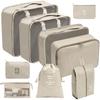 Set de Bolsas de Almacenamiento para Viaje, Set de 11 Piezas para Viajes de Negocios, Bolsas de Almacenamiento con Cordón para Ropa, Bolsas de Almacenamiento Plegables de Malla para Maquillaje y Artículos de Tocador