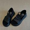 Versión de Piel de Oveja ~ Sandalias Romanas Retro Casual con Corte Abierto de Suela Gruesa para Mujer Verano Nuevas Versátiles Suela Suave que Aumenta la Altura