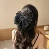 Pinza para el Cabello de Cinta con Lazo de Gama Alta para Mujer, Pinza Floral para Cola de Caballo, Pasador Suave y Elegante para Media Cola, Pinza de Tiburón