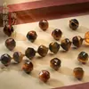 Pulsera de Ojo de Tigre Natural Dios de la Riqueza Amarillo con Cuentas Talladas, Pulsera Chapada en Oro, Pulsera Dorada de Cristal Amarillo, Joyería de Estilo Antiguo de Nicho