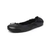 Zapatos planos de piel de cordero de primera capa para mujer, zapatos de un solo color de corte bajo, zapatos de un solo color para todas las estaciones, piel genuina, punta redonda, lazo, muñeca, para conducir, zapatos de ballet