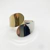 Pulseira de ouro atacado personalidade assimétrica face dourada exagerada larga alta qualidade europeia e americana curinga liga feminina pulseira