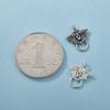 Colgante de flor de hibisco de doble anillo retro de plata de ley 925, cuerda trenzada hecha a mano, accesorios de plata DIY con cuentas, accesorios para pendientes de solapa prensada