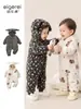 Ropa para Bebé Ropa para Niños Pequeños Mono de Forro Polar Coral Otoño Invierno Clase A Mameluco con Capucha Ropa para Exteriores de Recién Nacido Ropa Infantil de Anyang