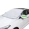 Parasol para coche, cubierta universal de verano anticongelante, cubierta de nieve para parabrisas delantero anticongelante, protección contra nieve y viento de invierno