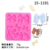 Decoração de Bolo Assado Laço Silicone Molde Bolo de Aniversário Festa Fantasia Açúcar Flip Silicone Molde
