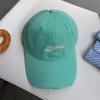 Gorra de béisbol bordada con letras de estilo japonés rasgada para combinar con todo, para mujer, primavera y verano, parte superior suave, retro, con visera, hace que la cara se vea pequeña, sencilla, a la moda