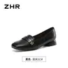 Sapatos loafer ZHR de camélia para mulheres 2026 outono nova chegada bico quadrado temperamento salto grosso sola macia versátil sapatos para o dia a dia