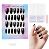 24 Peças de Unhas Postiças Usáveis para Adultos Produtos Acabados Transfronteiriços Patches de Manicure de Alta Qualidade Manicure Amêndoa Removível Atacado