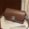 Bolsa pequena de textura de alta qualidade feminina primavera e verão 2025, nova bolsa transversal retrô simples, pequena bolsa quadrada, bolsa de ombro elegante