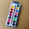 Juego de pintura de acuarela sólida semiseca al por mayor transfronteriza, pintura artística, acuarela en polvo, caja de plástico, conjunto de pinceles