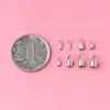Accesorios de Producción DIY de Plata de Ley 925 Oro Blanco Tubo de Cuerda de Cera Conector de Collar Conector Universal de Cuerda con Pegamento Cabeza de Cuerda de Cuero