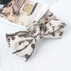 Presilha de Cabelo com Laço Estampada em Seda Tendência para Mulheres, Novo Estilo Outono e Inverno, Elegante e Delicada para Rabo de Cavalo Baixo