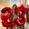Globo Digital Rojo con Lazo de 32 pulgadas Decoración Fiesta Primer Año Ambiente Lugar de Cumpleaños Montaje Accesorios Venta al por Mayor
