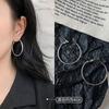 Brincos de Argola de Prata Estilo Europeu e Americano para Mulheres, Novidade 2026 Tendência Minimalista Estilo Ins Simples Versátil Argolas Lisas
