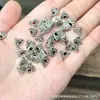 Liga de Prata Tibetana Contas Espaçadoras Vintage Pingente Artesanal Pulseira de Cristal Artesanal Contas Espaçadoras Borla