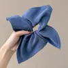 Outono e Inverno Jeans Vintage Azul Quadrado Argola para Cabelo Estilo Coreano Estilo Coreano Tecido de Alta Elasticidade Acessórios de Cabelo Rabo de Cavalo Corda de Cabelo de Alta Qualidade