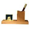 Portalápices de Madera Maciza y Cristal, Luz de Noche, Decoración de Escritorio Feng Shui, Regalo Empresarial Creativo, Regalo de Cumpleaños para Estudiante, Recuerdo