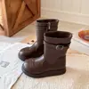 Botas para Niñas 2026 Nuevas Otoño Invierno Botas Martin Infantiles Botas de Cuero para Niña Botas de Media Caña Botas Individuales Cálidas con Forro de Felpa para Niñas