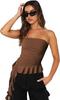 2025 Transfronterizo Trendy Deseo Puro Estilo Chica Caliente Top de Tubo con Volantes y Cinta para Mujer Nicho Adelgazante Verano