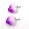 Pingente de amor em pedra natural transfronteiriço 20mm pingente de coração cor de cristal pingente de coração de pêssego acessórios de joias para colar