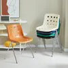Silla de Queso de Moda Silla de Comedor Vintage Estilo Ins Silla de Maquillaje para el Hogar Silla de Comedor de Diseño Estilo Crema con Respaldo