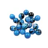 Ágata Azul Lapislázuli Cuentas Redondas Jade Cuentas Sueltas Flor Negra Pulsera de Ágata Azul Collar Accesorios de Joyería Cuentas Hechas a Mano