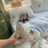Juego de ropa de cama de cuatro piezas de algodón lavado de Clase A con gasa de doble capa, juego de tres piezas para dormitorio, suave y adecuado para dormir desnudo