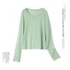 Camisa Fina de Verano Microtransparente con Protección Solar para Mujer, Suéter Holgado de Manga Larga de Talla Grande, Camisa para Aire Acondicionado con Tirantes y Blusa Exterior de Punto