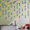 Máscara de cumpleaños de carnaval de Amazon, decoración para fiesta, temática de MARDI GRAS, colorida pieza redonda, dije de flor para tirar