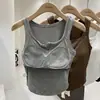 Chaleco con botones estilo americano Pure Desire para mujer, ropa interior de una pieza con almohadilla para el pecho, ropa exterior, top corto de verano