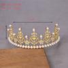 Corona Tiara de Cumpleaños de la Reina de Venta Caliente Decoración para Pastel Adornos para Hornear Corona de Flores Redonda de Perlas para Novia Venta al por Mayor
