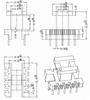 Material del transformador de alta frecuencia EE22 EI22 con conector directo de esqueleto vertical de 5+5 pines