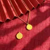 Collar chapado en oro vietnamita con colgante redondo de escamas de pez 520, duradero y que no se decolora, mismo estilo que en Xiaohongshu, accesorios para venta al por mayor
