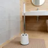 Cepillo para Inodoro Largo con Base para Baño, Herramienta de Limpieza Dos en Uno para Uso en el Baño, Sin Rincones Muertos, Montaje en Pared sin Taladrar