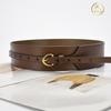 Sello de Cintura Camisa Decorativa de Mujer con Cintura Exterior Vestido Versátil de Corte Occidental Cinturón Ancho de Cuero Ajustado