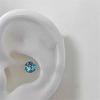 6mm Hua Zi Clavo de Oreja Cruzado Combinación Titanio Azul Brillante Acero Ear Nail Doble Agujero de Oreja Clavo de Oreja Femenino
