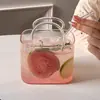 Estilo Ins Popular Creativo Bolso de Mano Vaso de Vidrio para Té de Limón Bolsa de Té Taza para Bebidas Gran Capacidad Copa de Cóctel