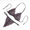 Fabricantes de produtos novos transfronteiriços atacado lingerie sexy traje de três peças sutiã bordado T sexy feminino