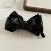 Pinza de Plátano con Lazo de Satén Estilo Coreano para Mujer, Pinza Vertical para Cola de Caballo Alta, Pinza Tiburón Elegante que Realza el Volumen del Cabello Accesorio para el Cabello