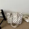 Bolsa de ombro estilo coreano, moderna e artística, 2026, de veludo cotelê com poás, grande capacidade, para o dia a dia, simples, para exportação