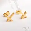 Lele Joyería Europeos y Americanos Transfronterizos Más Vendidos Pendientes de Cruz de Acero Inoxidable Estilo Neutro Estilo Fresco Pendientes que No se Desvanecen
