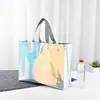 Bolsas no tejidas personalizadas con láser para tiendas de marcas de moda, bolsas de compra tipo tote, admite impresión de logotipo y personalización de múltiples tamaños