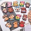 Accesorios de dibujos animados de Yak, planos, decorativos, para hacer uno mismo, sombrero de paja, bolso, linda vaca de las Tierras Altas, parche de pegamento suave, accesorios