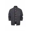 Comércio Exterior Transfronteiriço outono e inverno 2026 suéter de tricô de lã grossa com gola alta masculino cardigã casual moderno de corte justo