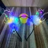 Nova Tiara de Galhos de Alce Luminosos Tiara Piscante Tiara de Galhos de Fada das Flores Festa de Natal Mercado Noturno Atacado